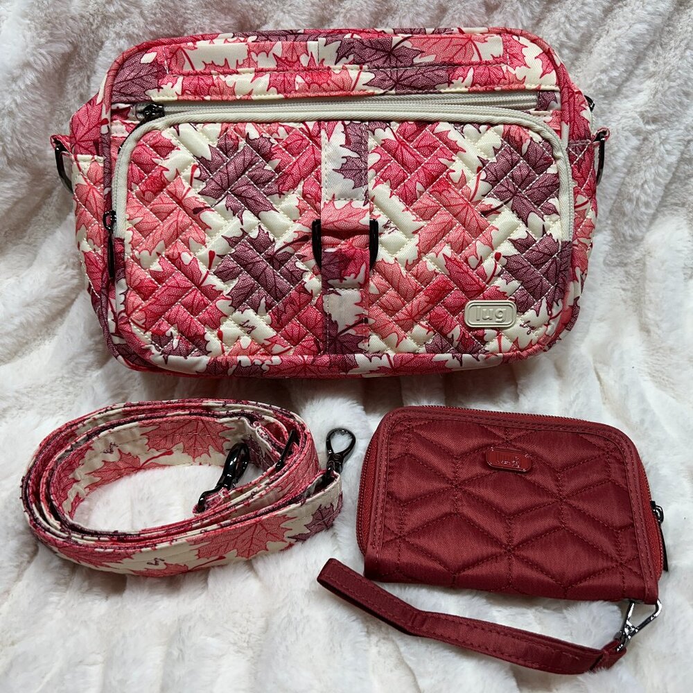 NWOT Lug Carousel XL & Rodeo Wallet Bundle  in Maples Cream/Rosewood